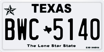 TX license plate BWC5140