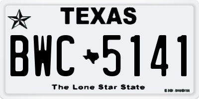 TX license plate BWC5141