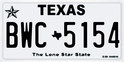 TX license plate BWC5154