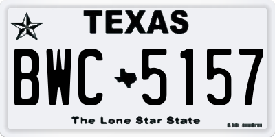 TX license plate BWC5157