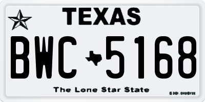 TX license plate BWC5168
