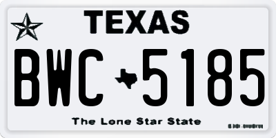 TX license plate BWC5185
