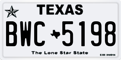 TX license plate BWC5198