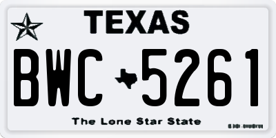 TX license plate BWC5261