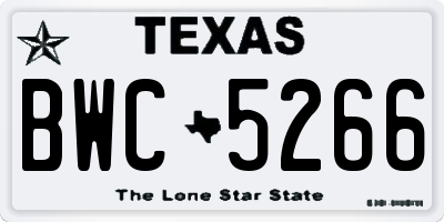 TX license plate BWC5266