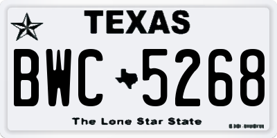 TX license plate BWC5268