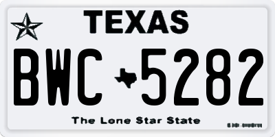 TX license plate BWC5282