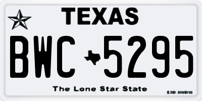TX license plate BWC5295