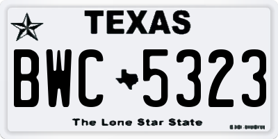 TX license plate BWC5323