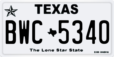 TX license plate BWC5340