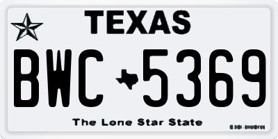 TX license plate BWC5369