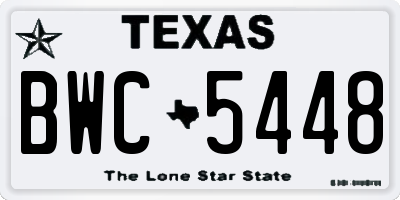 TX license plate BWC5448