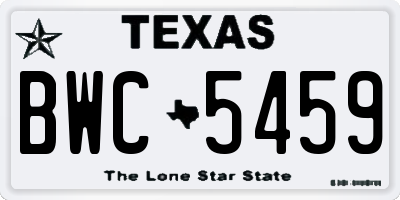 TX license plate BWC5459