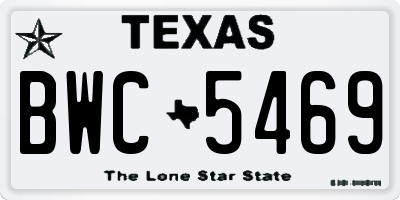 TX license plate BWC5469