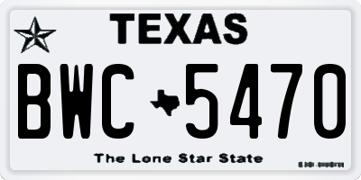 TX license plate BWC5470
