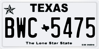 TX license plate BWC5475