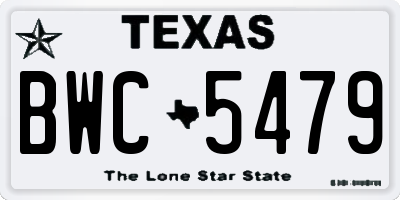 TX license plate BWC5479
