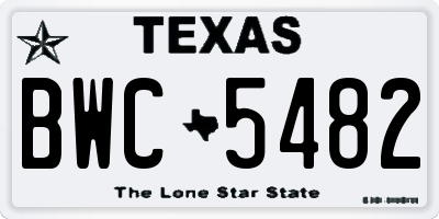 TX license plate BWC5482