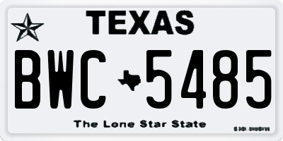 TX license plate BWC5485