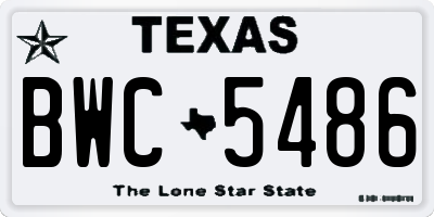 TX license plate BWC5486