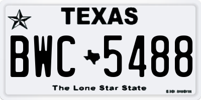 TX license plate BWC5488