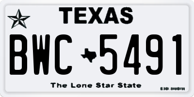 TX license plate BWC5491