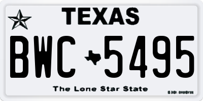 TX license plate BWC5495