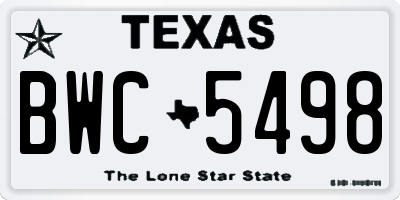 TX license plate BWC5498