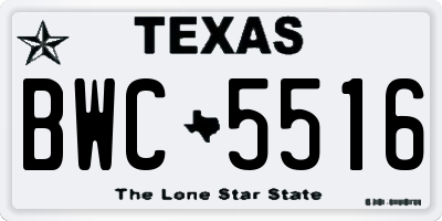 TX license plate BWC5516