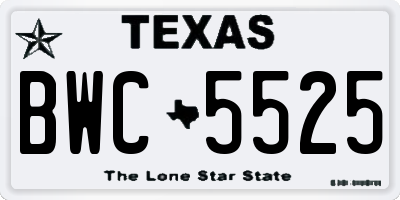 TX license plate BWC5525