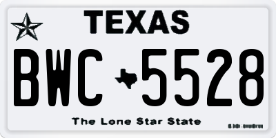 TX license plate BWC5528