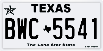 TX license plate BWC5541