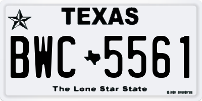 TX license plate BWC5561