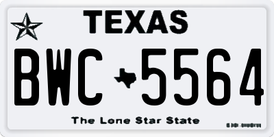 TX license plate BWC5564