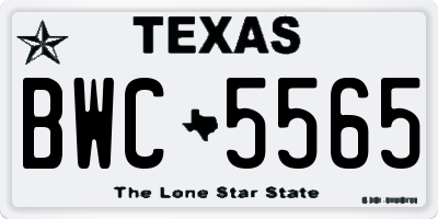 TX license plate BWC5565