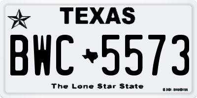 TX license plate BWC5573