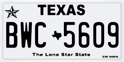 TX license plate BWC5609