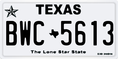 TX license plate BWC5613
