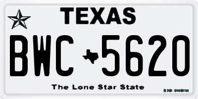 TX license plate BWC5620