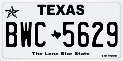 TX license plate BWC5629