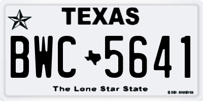 TX license plate BWC5641