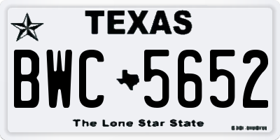 TX license plate BWC5652