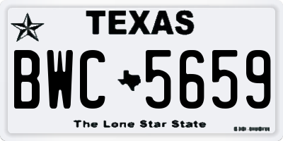 TX license plate BWC5659