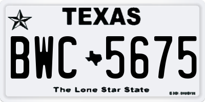 TX license plate BWC5675