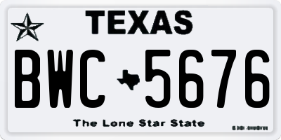 TX license plate BWC5676