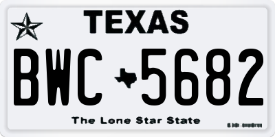TX license plate BWC5682