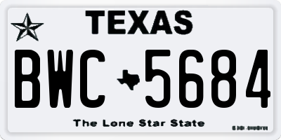 TX license plate BWC5684