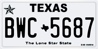 TX license plate BWC5687