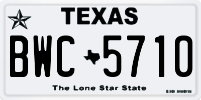 TX license plate BWC5710