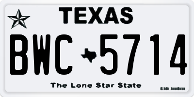 TX license plate BWC5714